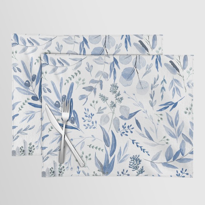 Blue Eucalyptus Pattern Placemat Gallery Image 1