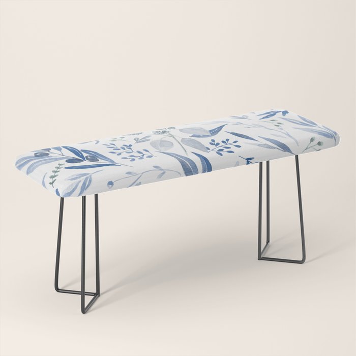 Blue Eucalyptus Pattern Bench Gallery Image 1