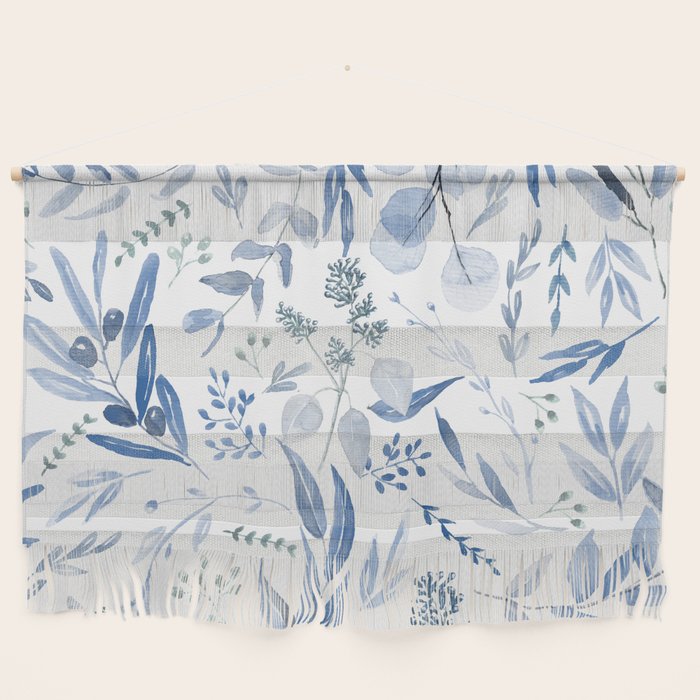 Blue Eucalyptus Pattern Wall Hanging Gallery Image 1