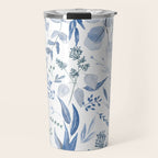 Blue Eucalyptus Pattern Travel Mug Gallery Image 1