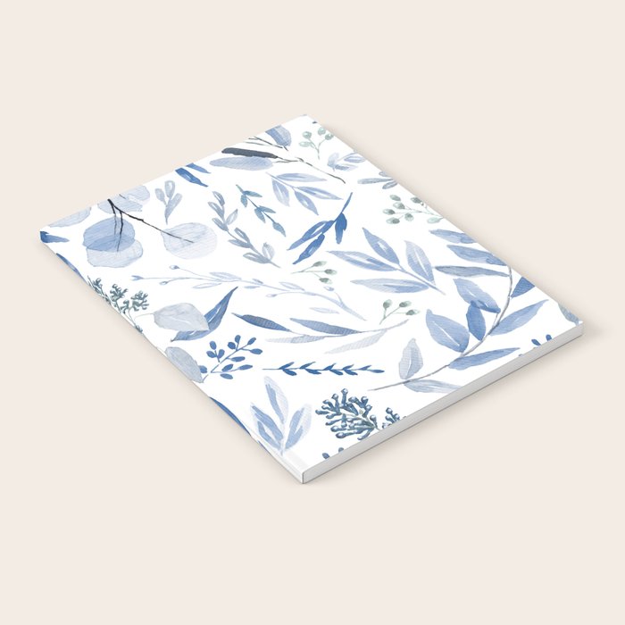 Blue Eucalyptus Pattern Notebook Gallery Image 1
