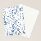Blue Eucalyptus Pattern Stationery Card Gallery Image 2