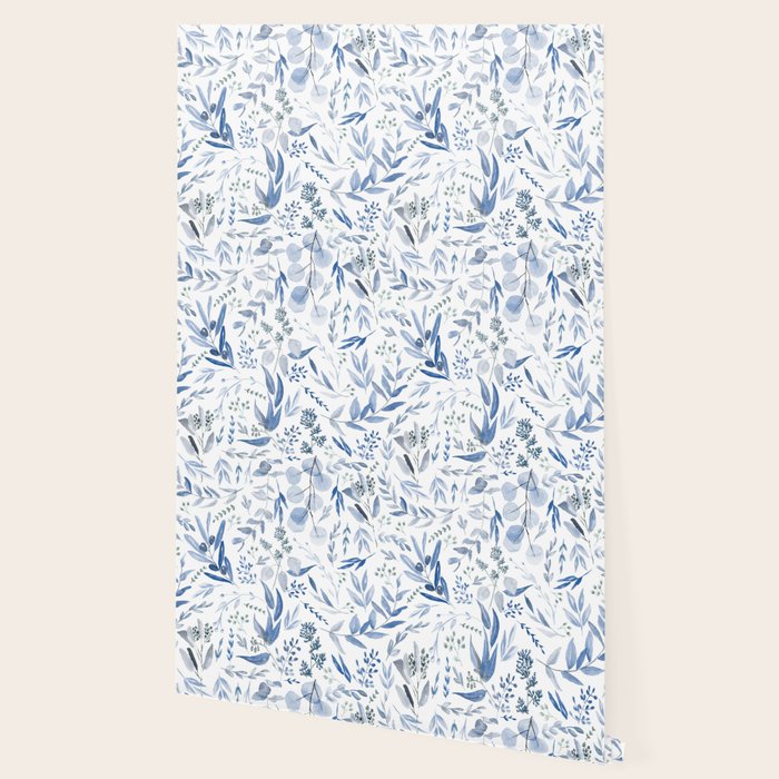 Blue Eucalyptus Pattern Wallpaper Gallery Image 2