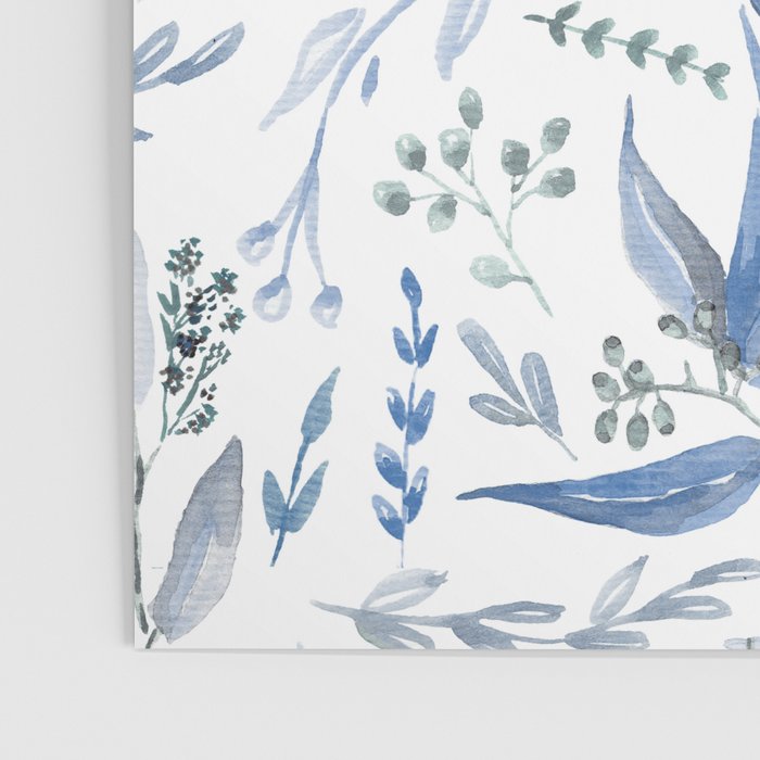 Blue Eucalyptus Pattern Poster Gallery Image 3