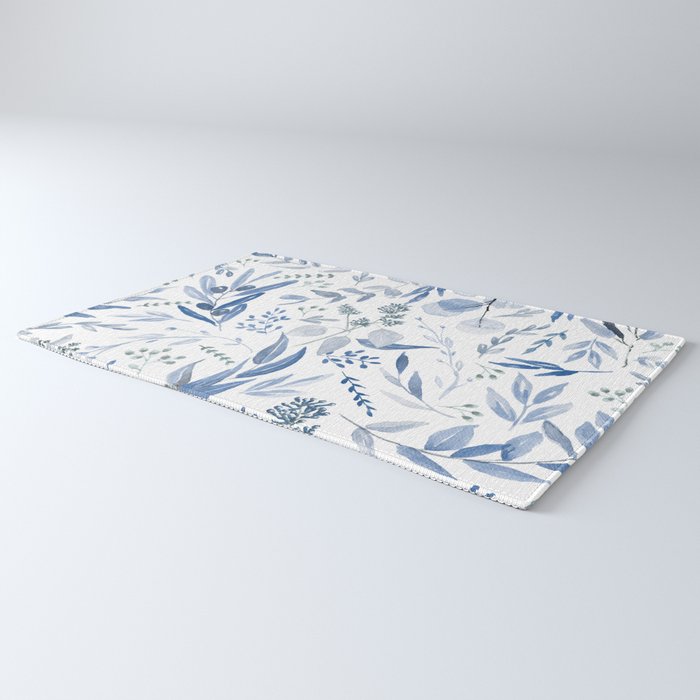 Blue Eucalyptus Pattern Rug Gallery Image 3