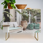 Moroccan Riad In Marrakech Photo | Arabic Interior Design Art Print | Green Tropical Travel Photography Credenza Gallery Image 1