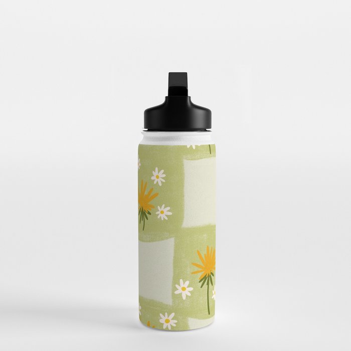Dandelion Checkerboard Water Bottle Gallery Image 3