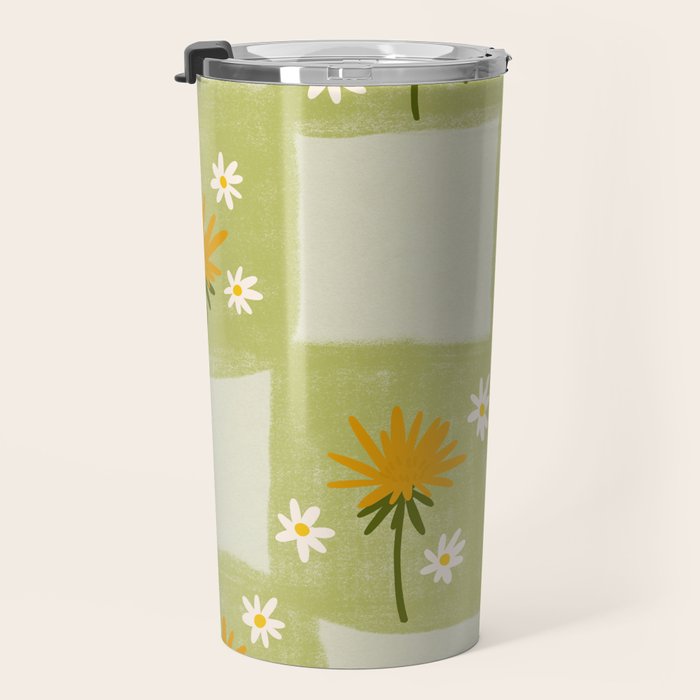 Dandelion Checkerboard Travel Mug Gallery Image 3
