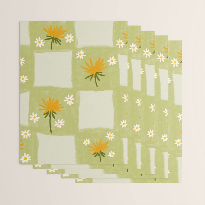 Dandelion Checkerboard Wrapping Paper Gallery Image 3