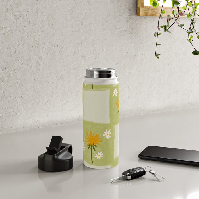 Dandelion Checkerboard Water Bottle Gallery Image 5