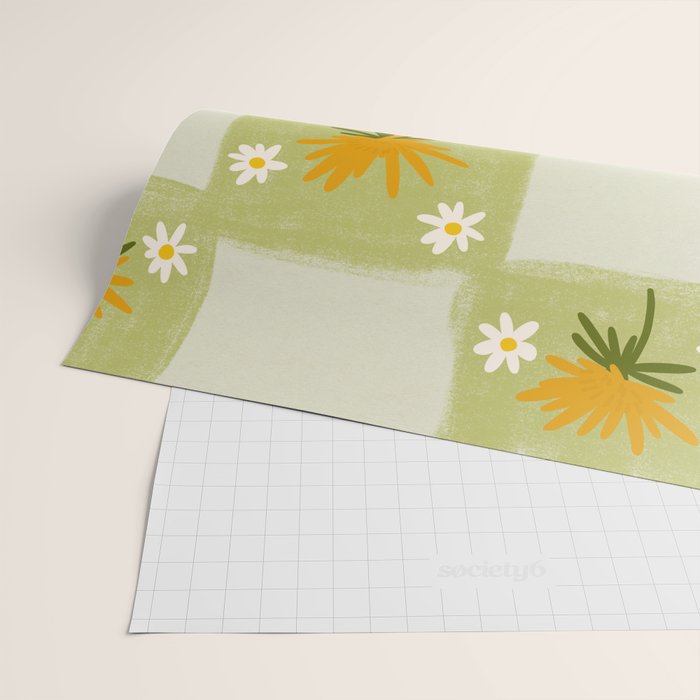 Dandelion Checkerboard Wrapping Paper Gallery Image 2