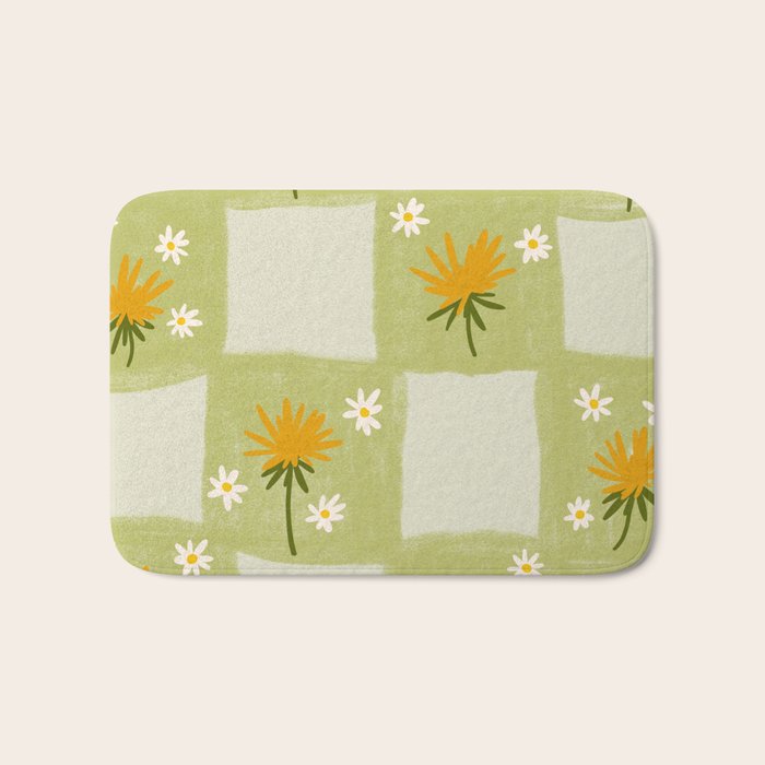 Dandelion Checkerboard Bath Mat Gallery Image 1