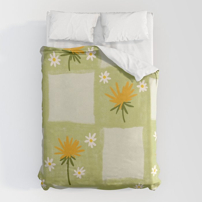 Dandelion Checkerboard Duvet Cover Gallery Image 1