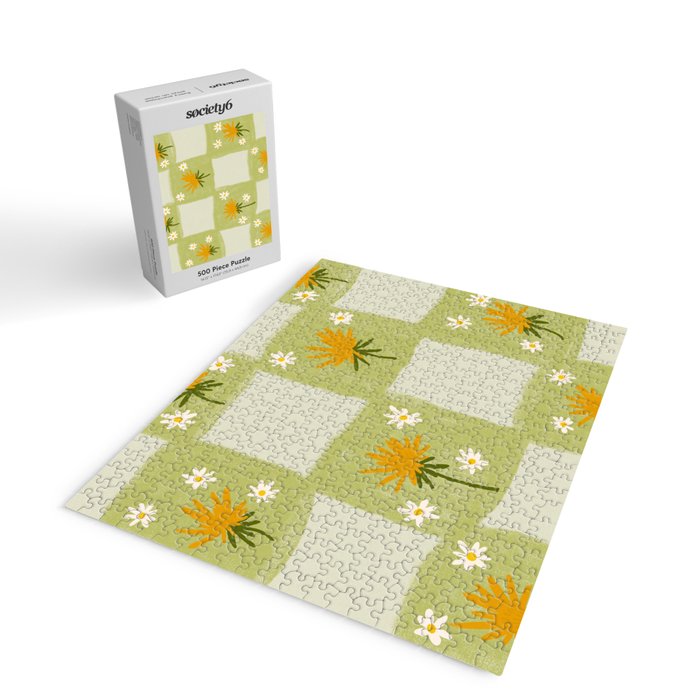 Dandelion Checkerboard Jigsaw Puzzle Gallery Image 2