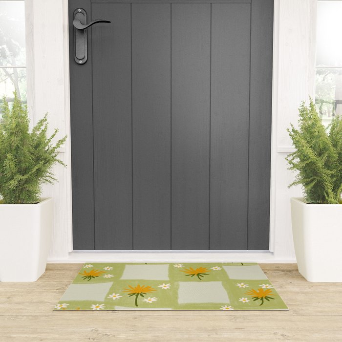 Dandelion Checkerboard Welcome Mat Gallery Image 3