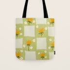Dandelion Checkerboard Tote Bag Gallery Image 1