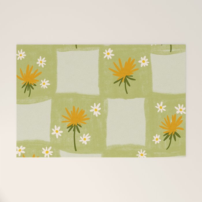 Dandelion Checkerboard Welcome Mat Gallery Image 1