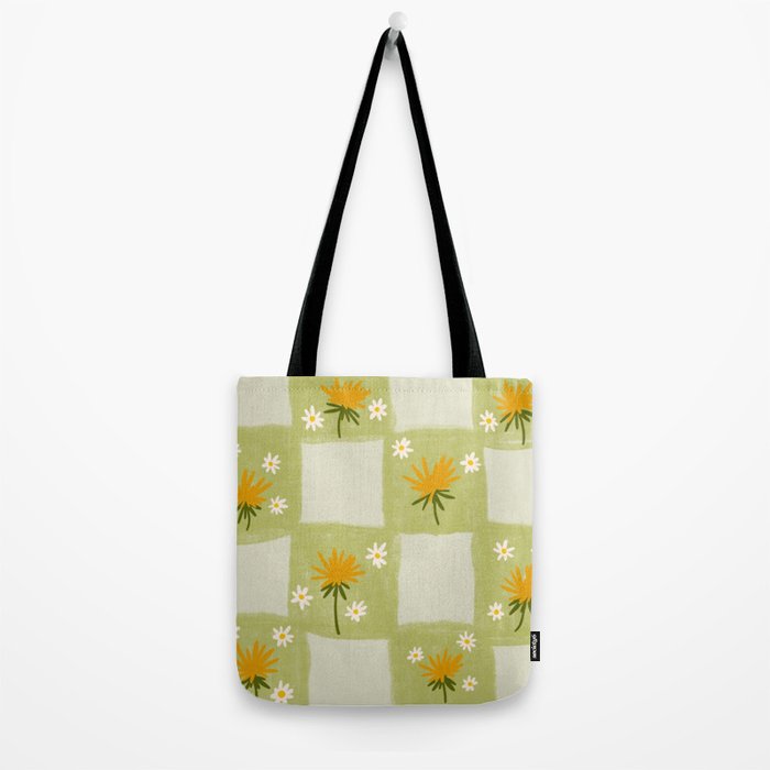 Dandelion Checkerboard Tote Bag Gallery Image 2