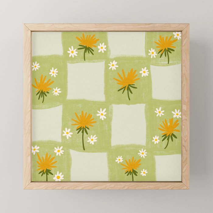 Dandelion Checkerboard Mini Art Print Gallery Image 1