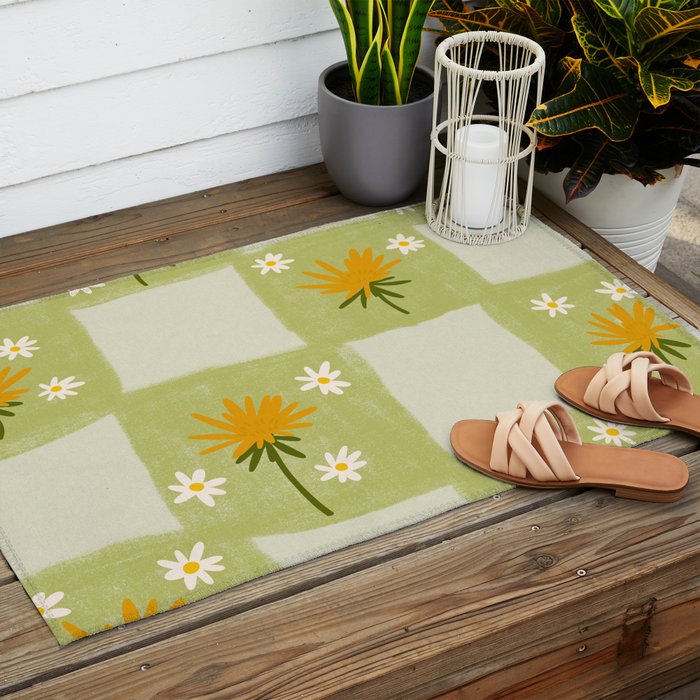 Dandelion Checkerboard Outdoor Rug Gallery Image 2