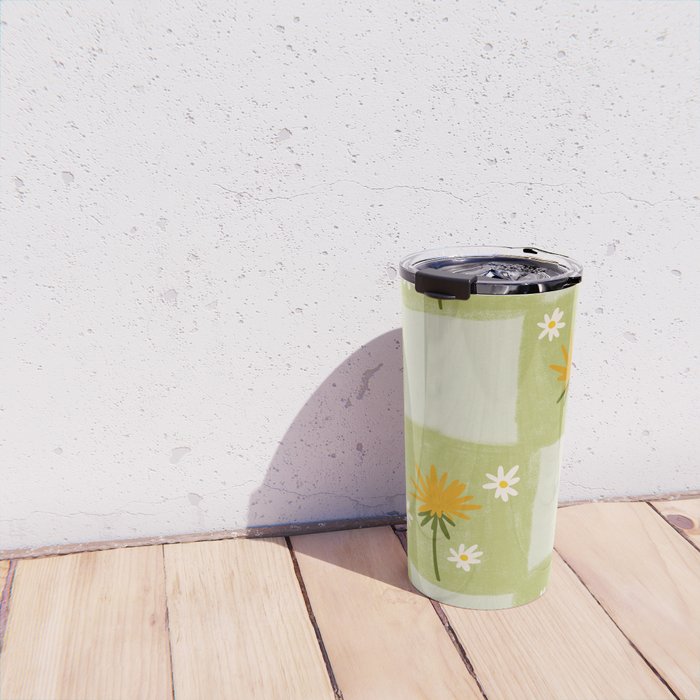 Dandelion Checkerboard Travel Mug Gallery Image 4
