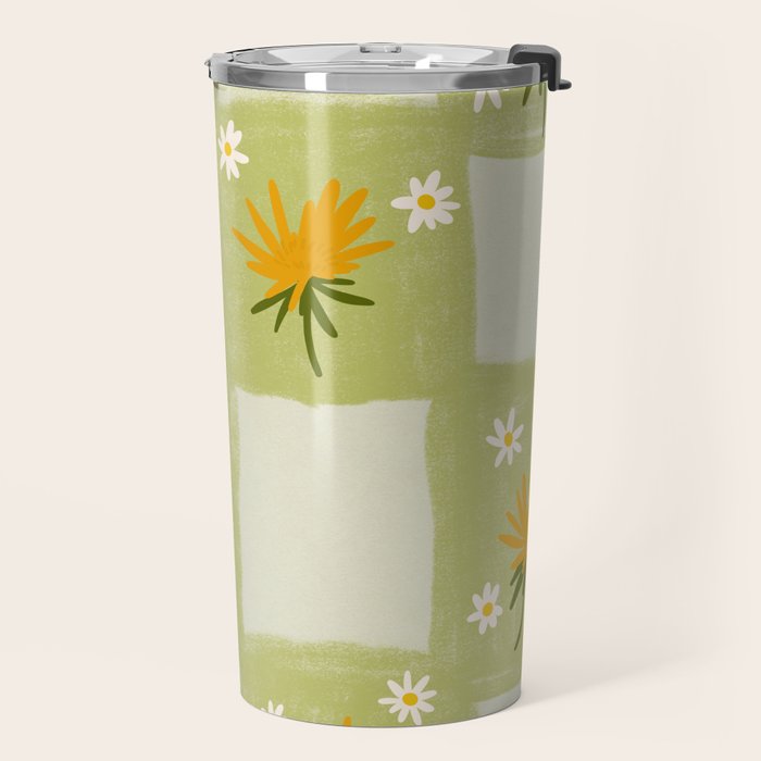 Dandelion Checkerboard Travel Mug Gallery Image 2