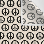 Inky Peace Dots Minimalist Pattern 2 in Black and Almond Cream Wall Tapestry Gallery Image 3