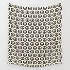 Inky Peace Dots Minimalist Pattern 2 in Black and Almond Cream Wall Tapestry Gallery Image 4