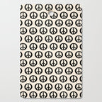 Inky Peace Dots Minimalist Pattern 2 in Black and Almond Cream Cutting Board Gallery Image 1
