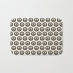 Inky Peace Dots Minimalist Pattern 2 in Black and Almond Cream Bath Mat Gallery Image 1