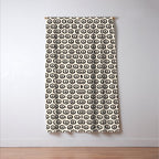 Inky Peace Dots Minimalist Pattern 2 in Black and Almond Cream Window Curtain Gallery Image 3