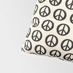 Inky Peace Dots Minimalist Pattern 2 in Black and Almond Cream Pillow Sham Gallery Image 4