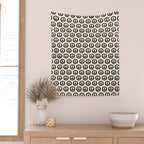 Inky Peace Dots Minimalist Pattern 2 in Black and Almond Cream Wall Tapestry Gallery Image 2