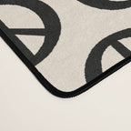 Inky Peace Dots Minimalist Pattern 2 in Black and Almond Cream Desk Mat Gallery Image 4