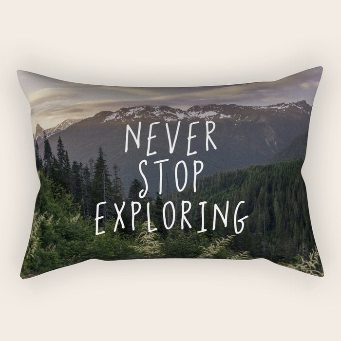 Never Stop Exploring - Nature Photography Rectangular Pillow Gallery Image 1