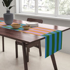 Abstraction_GEOMETRIC_STRIPE_LINE_COLORFUL_POP_ART_0701L Table Runner Gallery Image 2