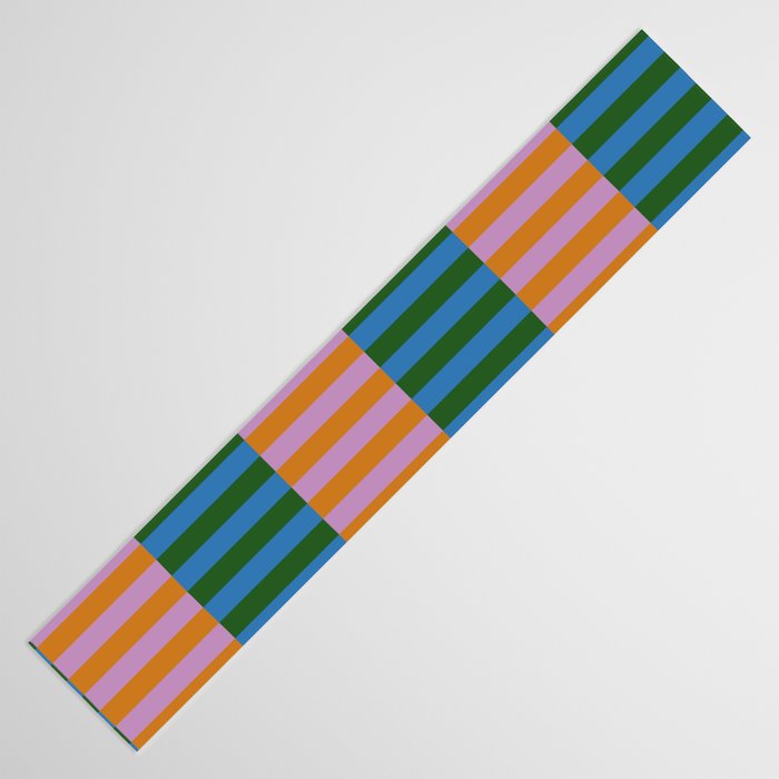 Abstraction_GEOMETRIC_STRIPE_LINE_COLORFUL_POP_ART_0701L Table Runner Gallery Image 3