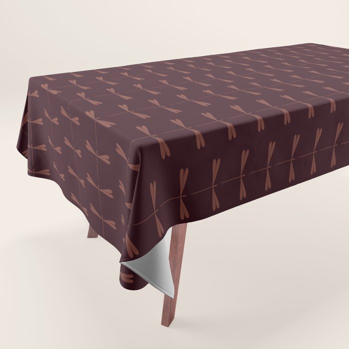 Dragonfly Pattern III Dark Red Tablecloth Gallery Image 1