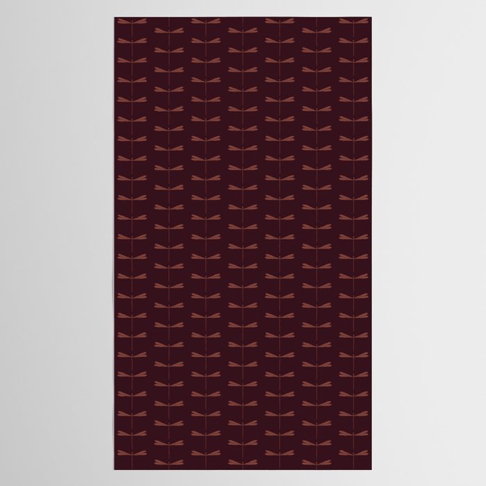 Dragonfly Pattern III Dark Red Tablecloth Gallery Image 2