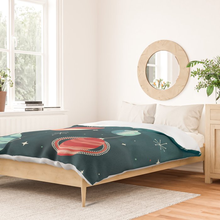 Joy to the Universe (in Teal) Duvet Cover Gallery Image 2