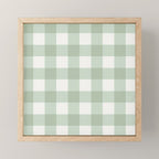 Gingham Plaid Pattern - Sage Green Mini Art Print Gallery Image 1