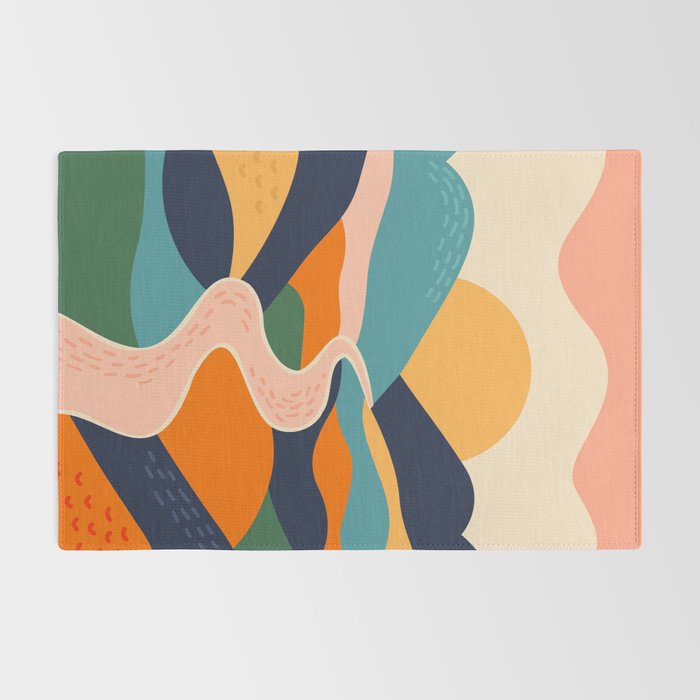 Colorful nature mountain landscape art Rug Gallery Image 2