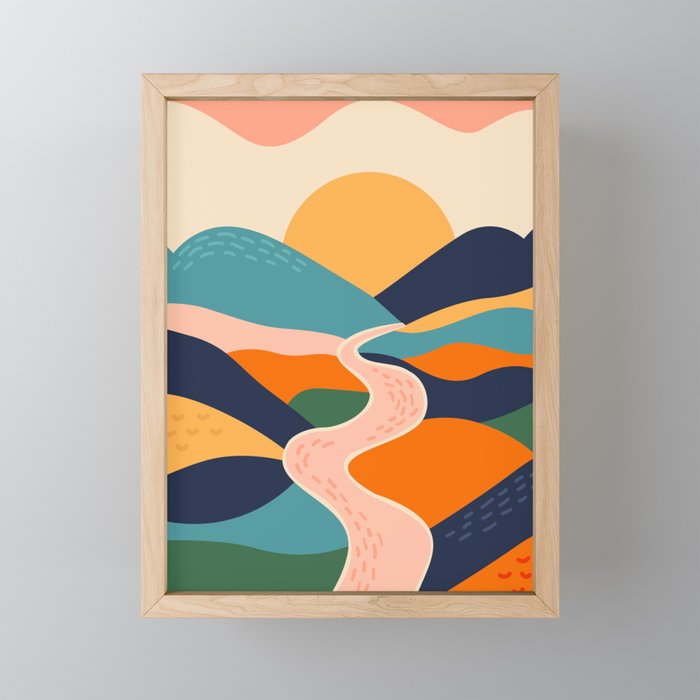 Colorful nature mountain landscape art Mini Art Print Gallery Image 1