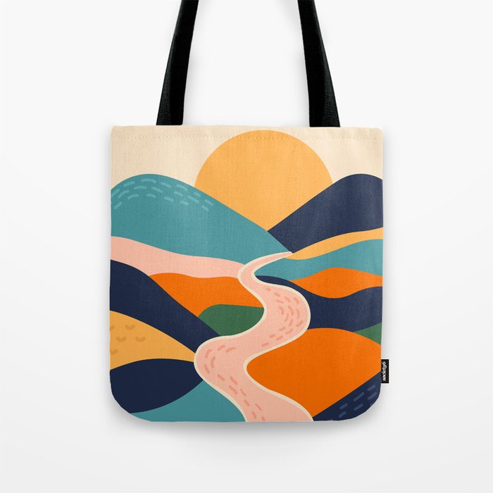 Colorful nature mountain landscape art Tote Bag Gallery Image 1