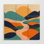Colorful nature mountain landscape art Wood Wall Art Gallery Image 1