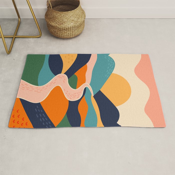 Colorful nature mountain landscape art Rug Gallery Image 1