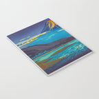 Tsuchiya Koitsu Tokaido Fujikawa Japanese Woodblock Print Sunset Colorful Hues Mountain Landscape Notebook Gallery Image 3