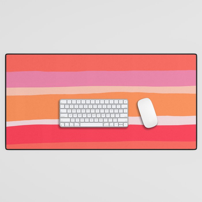 rosalita, warm sunset stripes Desk Mat Gallery Image 1