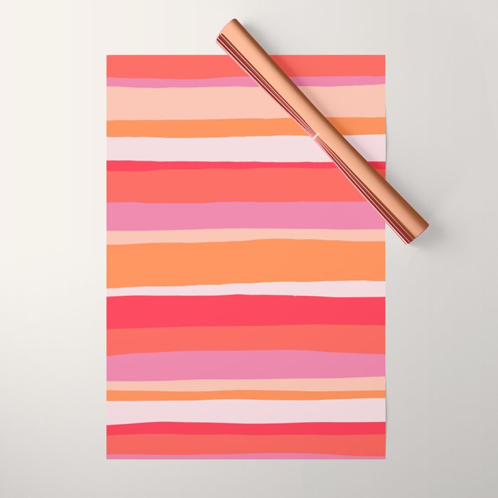 rosalita, warm sunset stripes Wrapping Paper Gallery Image 1