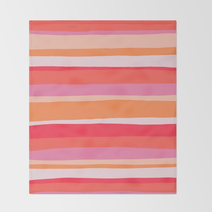 rosalita, warm sunset stripes Throw Blanket Gallery Image 2